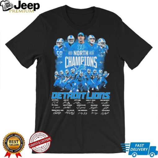 Official NFC North Champions 2023 Detroit Lions Team Signatures Official Shirt