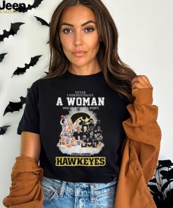 Official Never Underestimate A Woman Who Understands Sports And Loves Iowa Hawkeyes Shirt