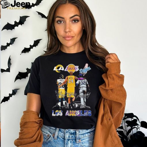 Official Official Los Angeles Sports Teams Marshall Faulk Kobe Bryant And Sandy Koufax Signatures Shirt
