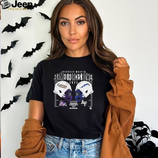 Official Official Official College Football Bowl Games 2023 Armed Forces Bowl James Madison Dukes vs Air Force Falcons Helmet Shirt