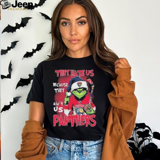 Official Official Official They Hate Us Florida Panthers Hockey Santa Grinch Christmas Shirt