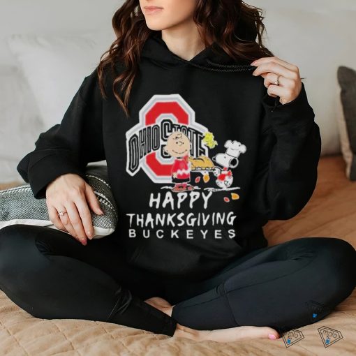 Official Ohio state buckeyes Charlie brown and Snoopy happy thanksgiving T shirt