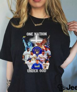 Official One nation under god Milwaukee Brewers baseball signature shirt