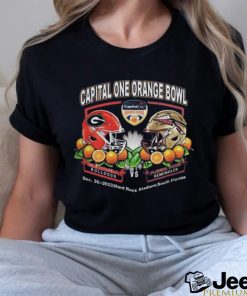 Official Orange Bowl Merchandise Georgia Bulldogs vs Florida State Seminoles 2023 Capital One Orange Bowl Showdown T Shirt