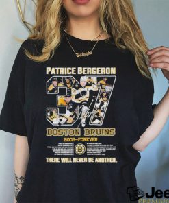 Official Patrice Bergeron 37 Boston Bruins 2003 forever there will never be another signature shirt