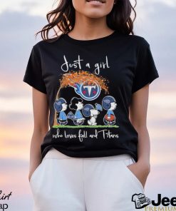 Official Peanuts Just A Girl Who Loves Fall And Titans Shirt