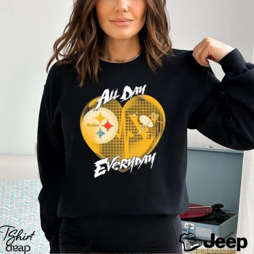 Official Pittsburgh Steelers and Pittsburgh Penguins All day Everyday shirt