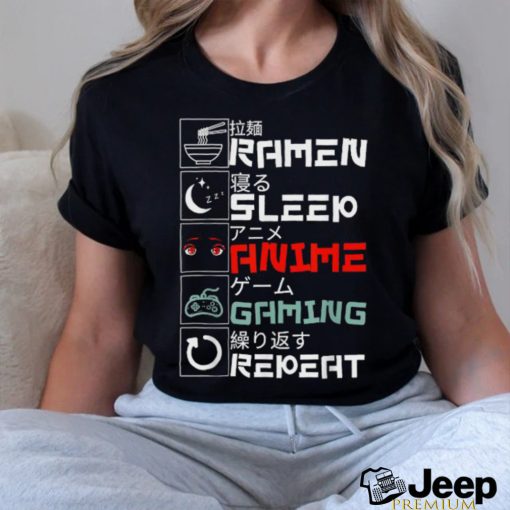 Official Ramen Sleepy Anime Gaming Repeat Shirt