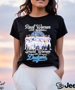 Official Real women love baseball smart women love the Los Angeles Dodgers signatures shirt