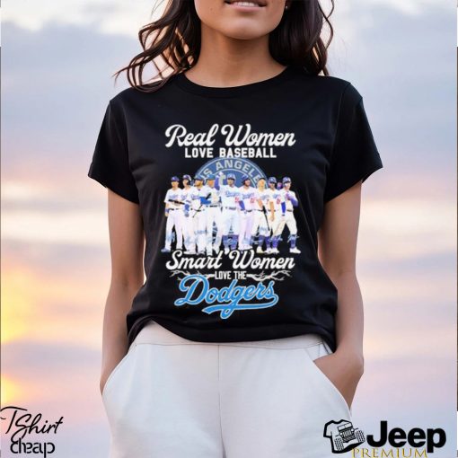 Official Real women love baseball smart women love the Los Angeles Dodgers signatures shirt