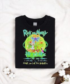 Official Rick And Morty 10 Years 2013 2023 7 Seasons 71 Episode Thank You For The Memories Shirt