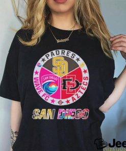 Official San Diego Sports Teams Shirt Padres Aztecs And Wave Fc Logo Shirt