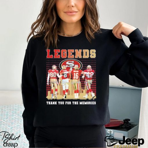 Official San Francisco 49ers Legend players thank you for the memories signatures shirt