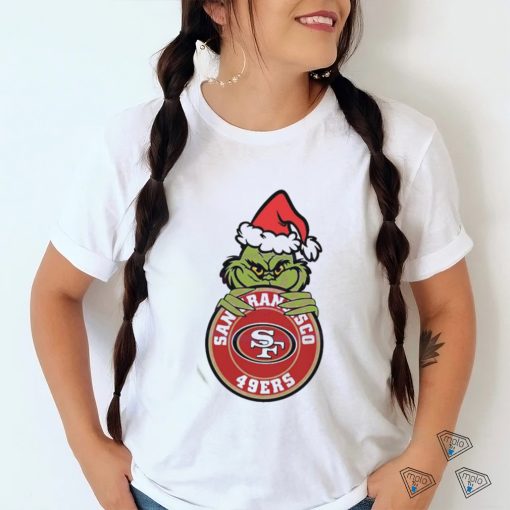 Official Santa Grinch San Francisco 49ers Circle Logo NFL 2023 T Shirt