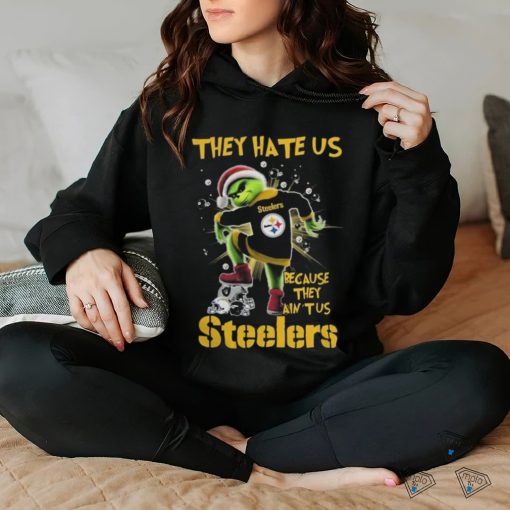 Official Santa Grinch Stomp On Teams NFL They Hate Us Because They Ain’t Us Pittsburgh Steelers Shirt