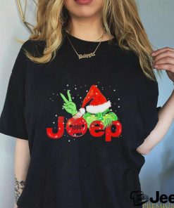 Official Santa Hat Grinch Ornament Hiding Merry Jeep Christmas Unisex T Shirt