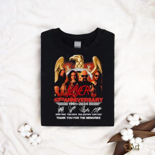 Official Slayer 43th Anniverasry 1981 – 2024 Thank You For The Memories T Shirt