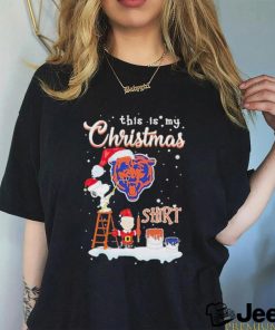 Official Snoopy And Charlie Brown NFL Chicago Bears This Is My Christmas Unisex T Shirt