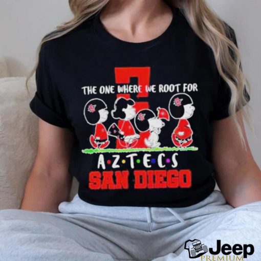 Official Snoopy And Woodstock The One Where We Root For San Diego Aztecs And Logo Shirt