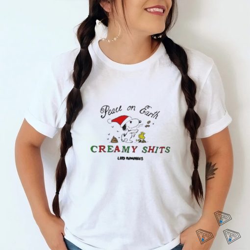 Official Snoopy Peace On Earth Creamy Shits T Shirt