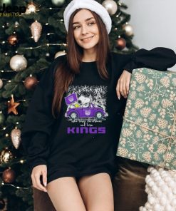 Official Snoopy and Woodstock Peanuts just a girl who lover Christmas and love sacramento kings T shirt