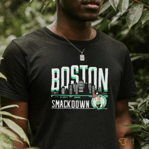 Official Sportiqe SmackDown X Boston Celtics Sept 2023 Shirt