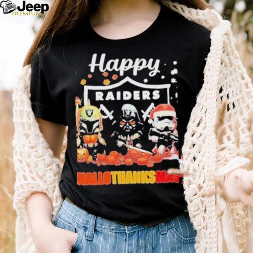 Official Star wars las vegas raiders happy hallothanksmas T shirt