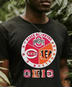 Official State Buckeyes, Bengals And Reds Ohio Sports Teams Logo Shirt