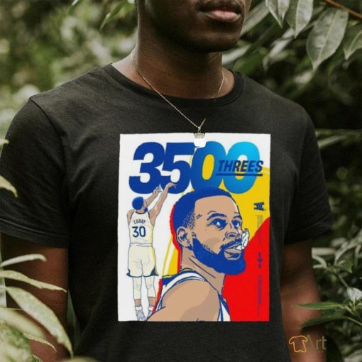 Official Stephen Curry Golden State Warriors NBA History To Reach 3500 Threes T Shirt