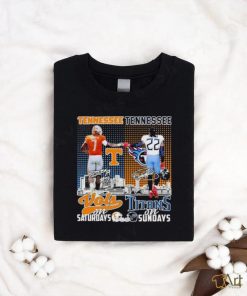 Official Tennessee Vols On Saturdays Tennessee Titans On Sundays Signatures Shirt