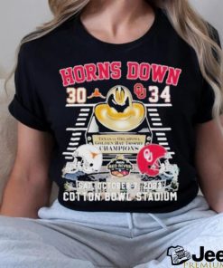 Official Texas 30 Oklahoma 34 Cotton Bowl Stadium Shirt