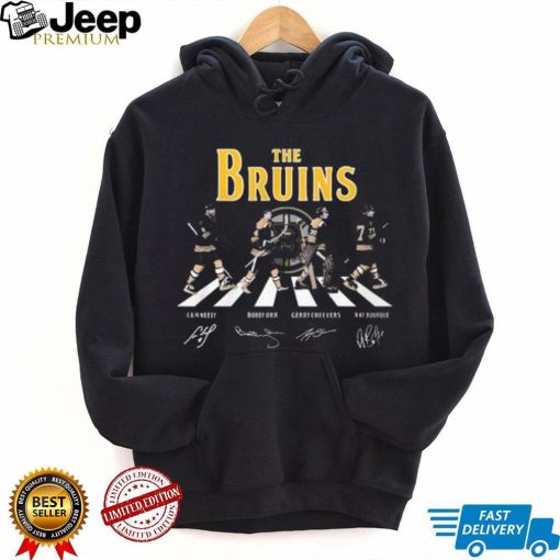 Official The Bruins abbey road Cam Neely Bobby Orr Gerry Cheevers Ray Bourque signatures shirt