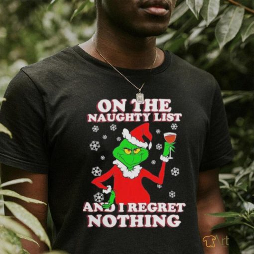 Official The Grinch Kansas City Chiefs On The Naughty List And I Regret Nothing Christmas 2023 T shirt