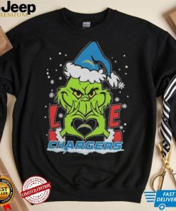 Official The Grinch Love Heart Los Angeles Chargers Football Christmas 2023 Shirt