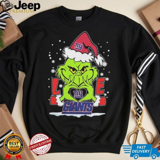 Official The Grinch Love Heart New York Giants Football Christmas 2023 shirt