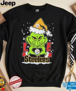 Official The Grinch Love Heart Pittsburgh Steelers Football Christmas 2023 shirt