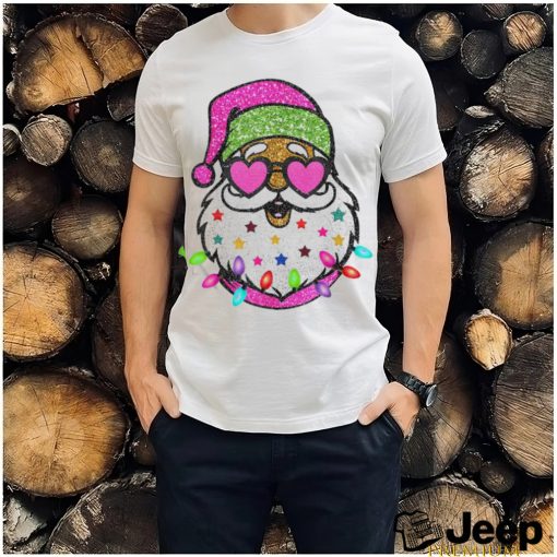 Official The Santa With Sunglasses Christmas Pink Women Girls Kids T Shirt