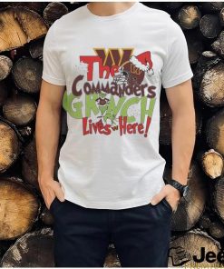 Official The Washington commanders x grinch lives here Christmas T shirt