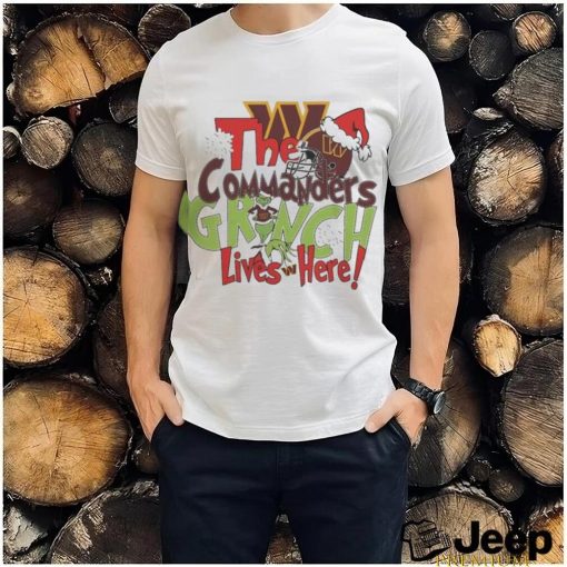 Official The Washington commanders x grinch lives here Christmas T shirt