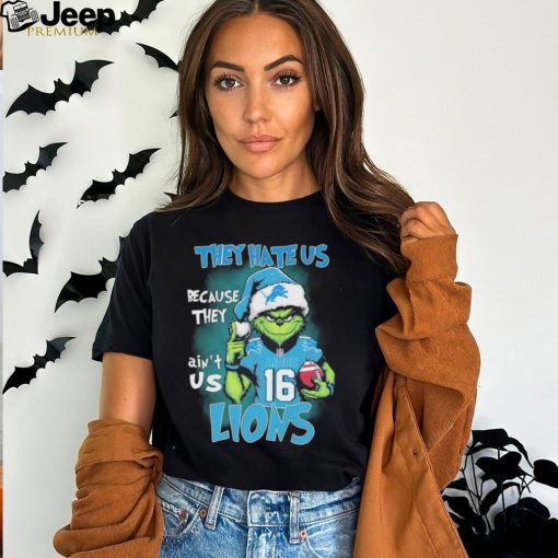 Official They Hate Us Because Ain’t Us Detroit Lions The Grinch Christmas Shirt