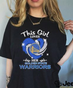 Official This Girl Love Her Golden State Warriors Diamond Heart Shirt