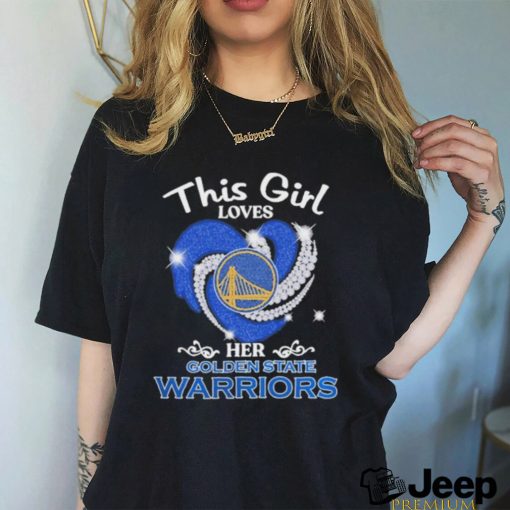 Official This Girl Love Her Golden State Warriors Diamond Heart Shirt