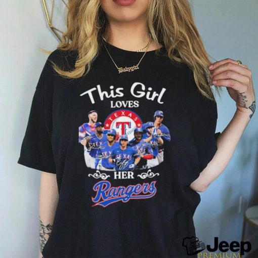 Official This Girl loves her Texas Rangers 2023 Signatures Shirt