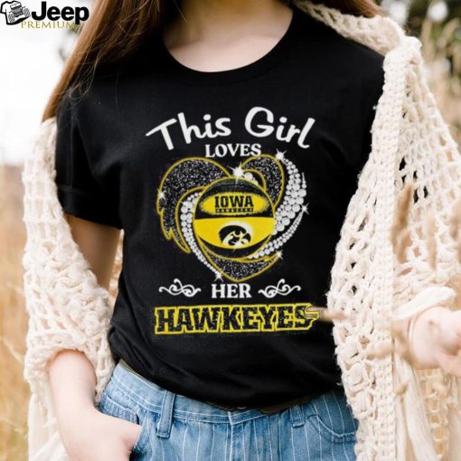 Official This girl love Iowa Hawkeyes Women’s Basketball diamond heart 2023 shirt