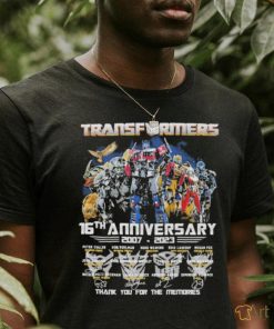 Official Transformers 16th anniversary 2007 – 2023 signature thank you for the memories T Shirt