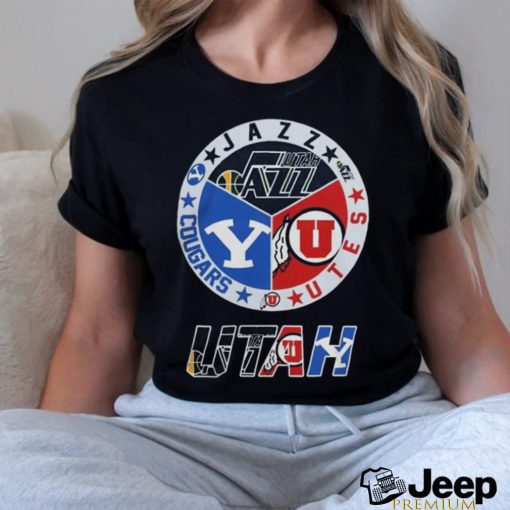 Official Utah Sports Teams Utah Jazz Utah Utes And Cougars Logo Shirts