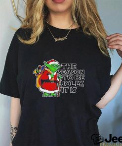 Official Yoda The Seaon To Be Jolly It Is Christmas Shirt