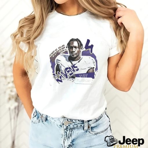 Official Zay Flowers Football Paper Baltimore Ravens Shirt