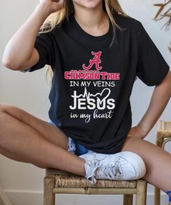 Official alabama Crimson Tide In My Veins Jesus In My Heart Shirt