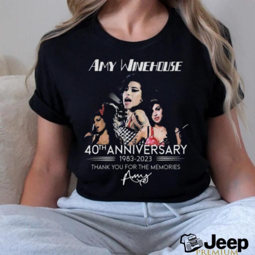 Official amy Winehouse 40th Anniversary 1983 – 2023 Thank You For The Memories T Shirt